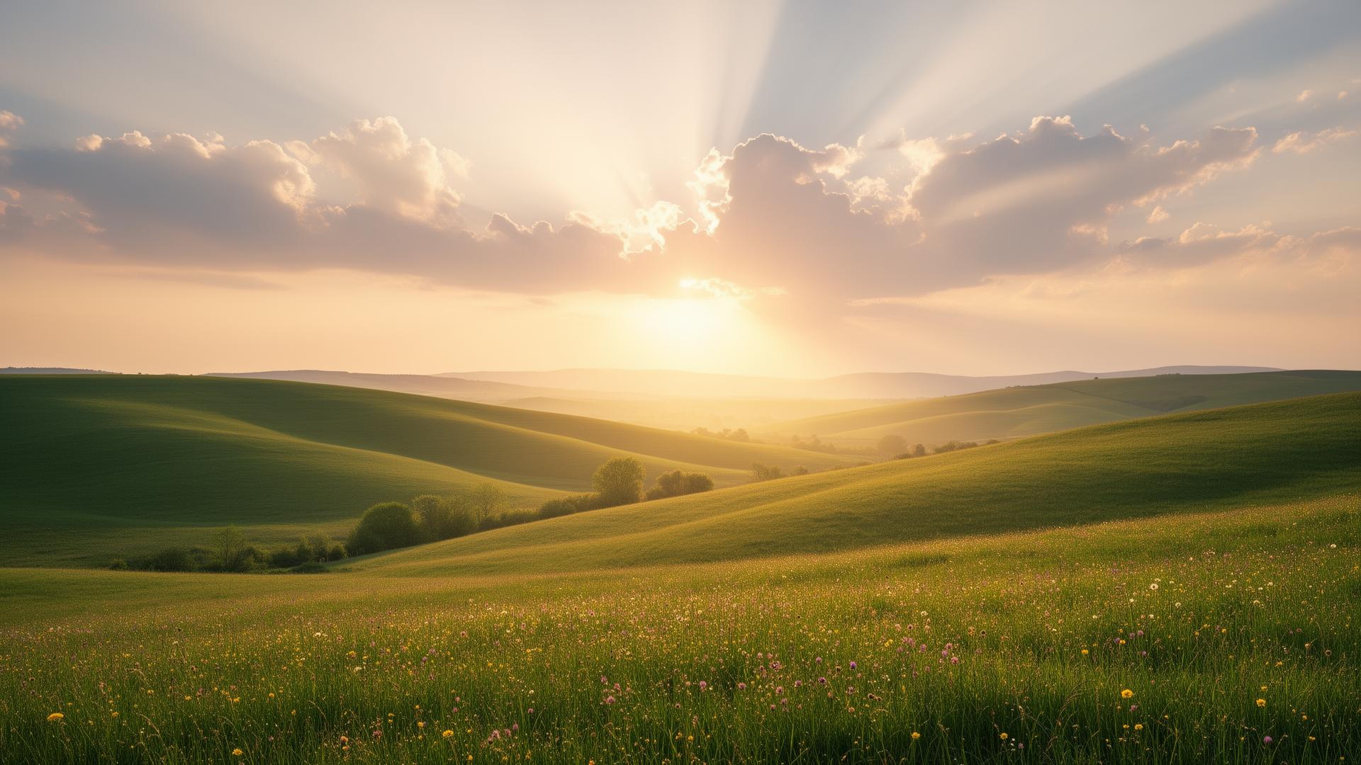 Campo dourado ao amanhecer
